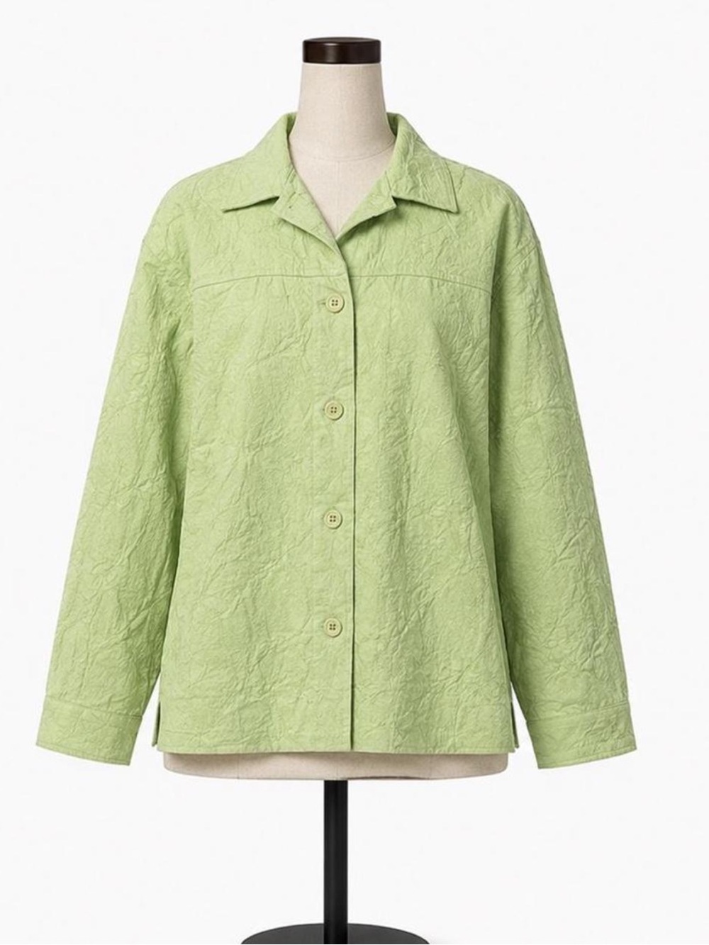 Textured Spring Green Vintage Lightweight Jacket in Petite Medium